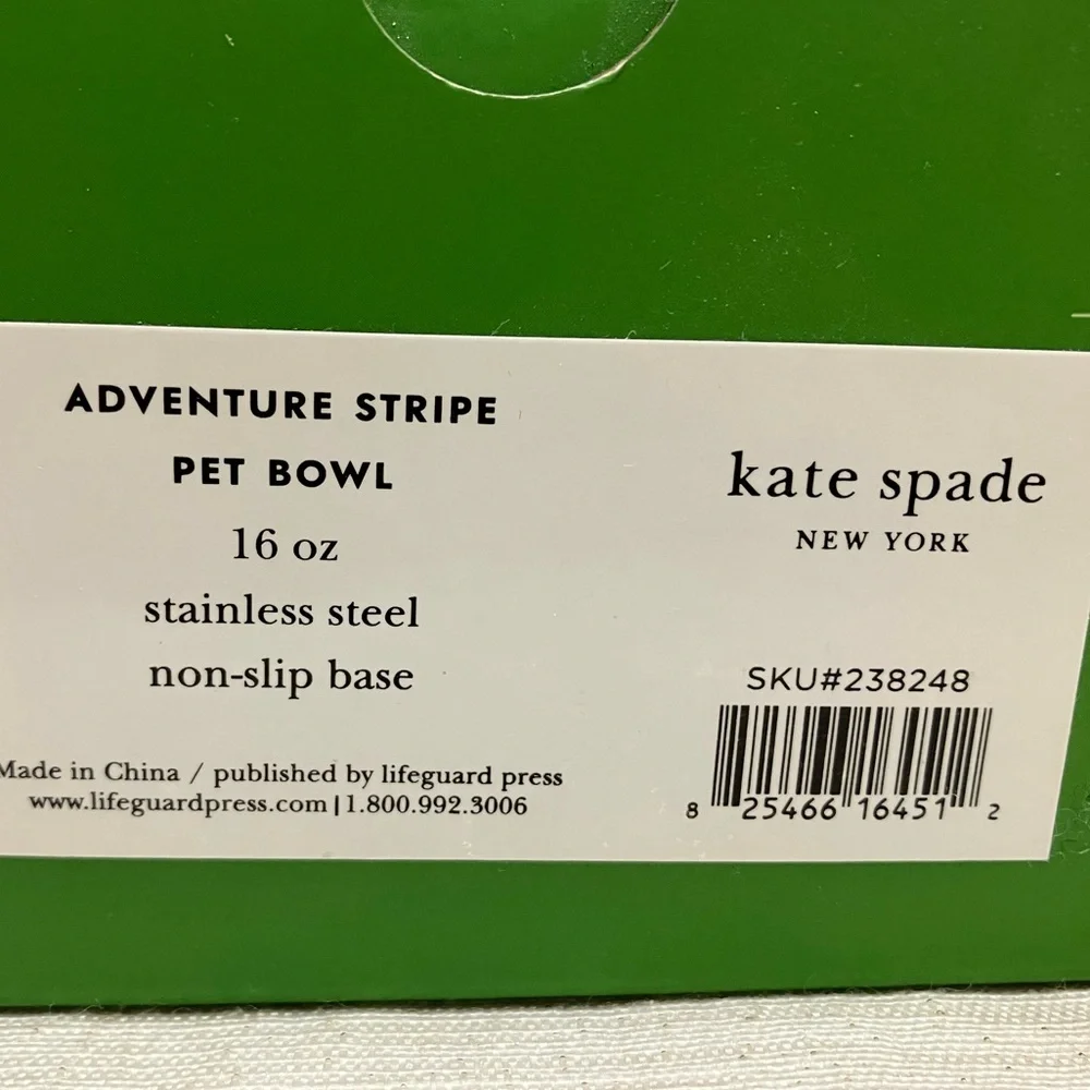 kate spade Adventure Stripe Pet Bowl